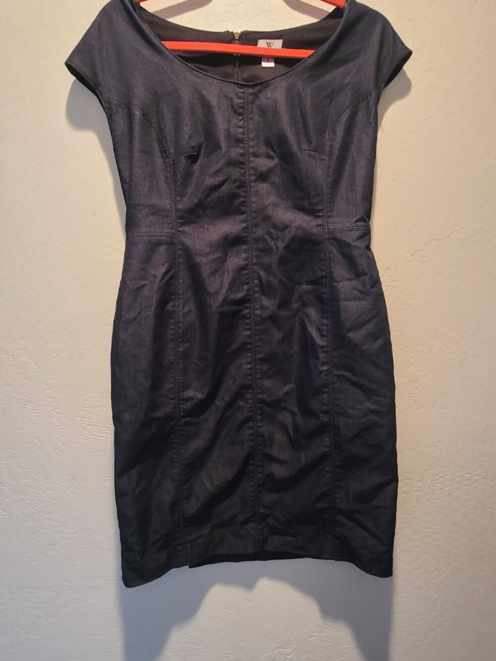 Demin Pencil Dress with Pockets